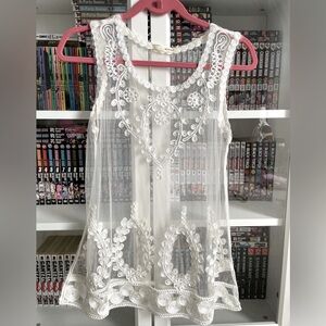 Paradise embroidered beach cover up